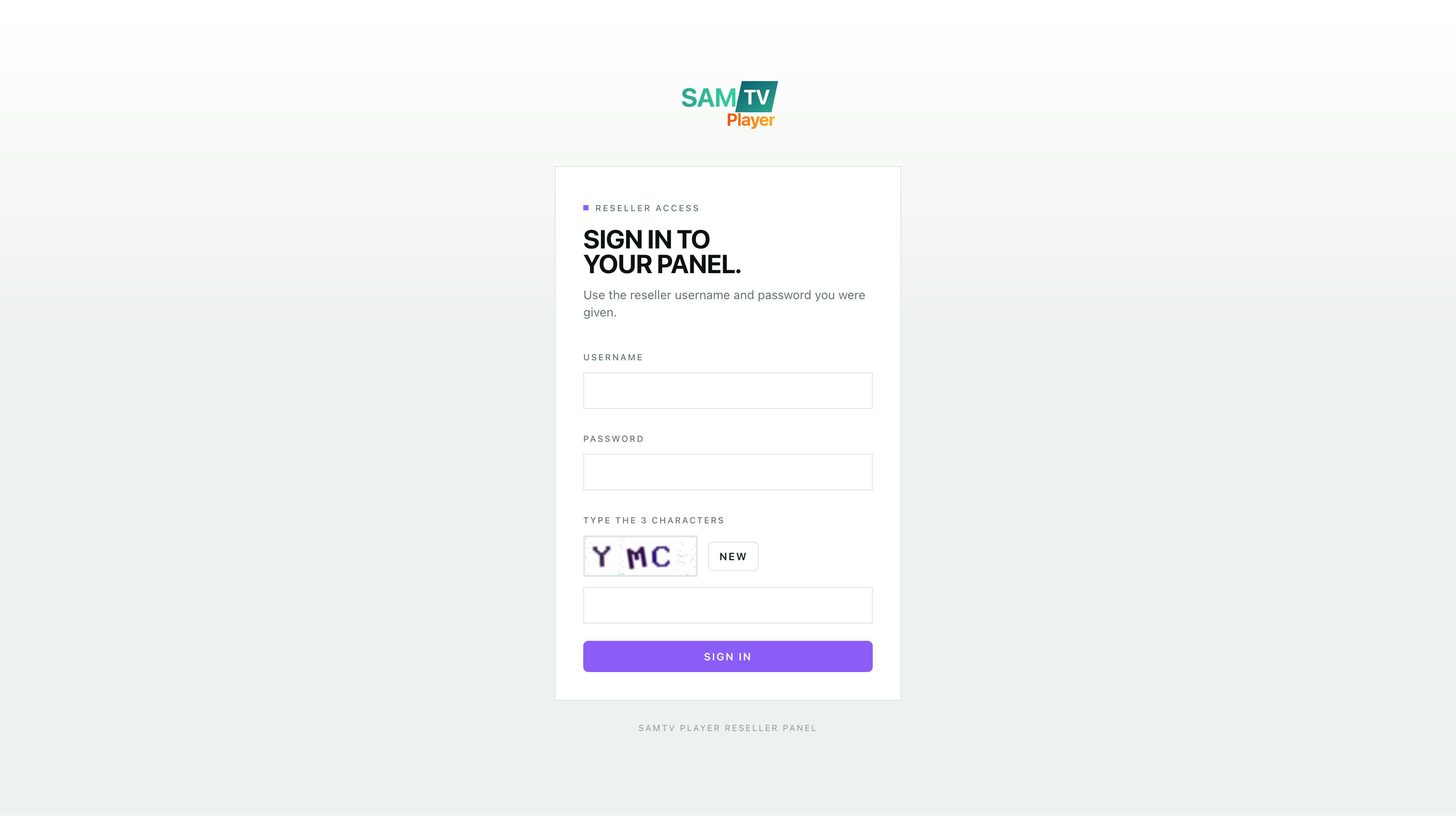 The reseller panel: credit balance, direct device activation, and generated activation codes.